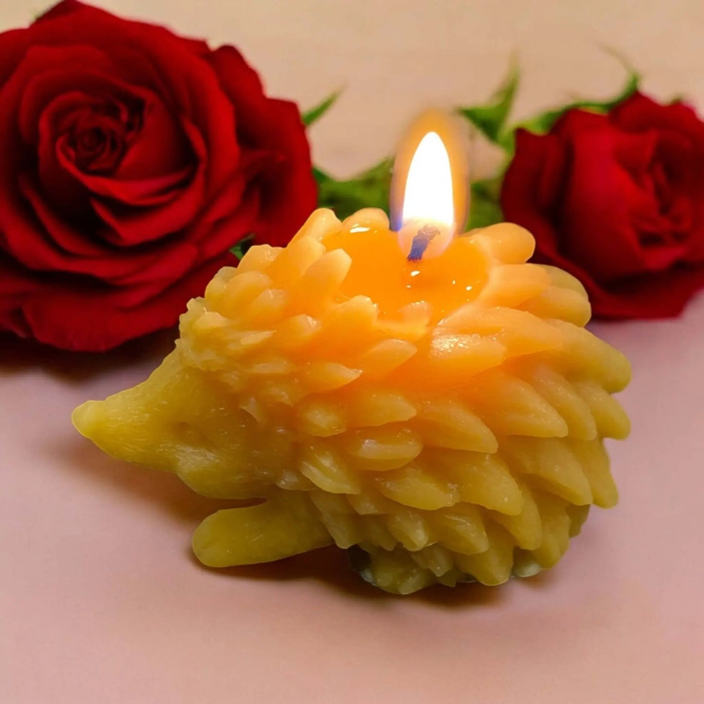 100% Natural British Beeswax - Hedgehog Candle - Mêl Llŷn