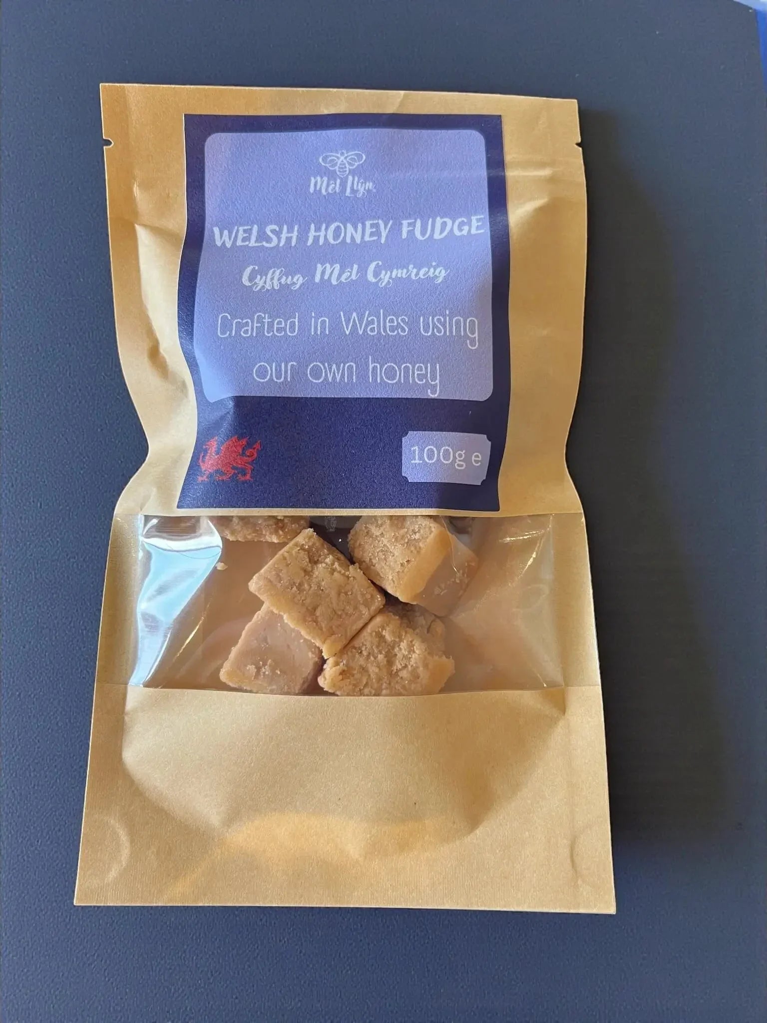 100g Welsh Honey Fudge - Sweet Treat from Wales - Mêl Llŷn