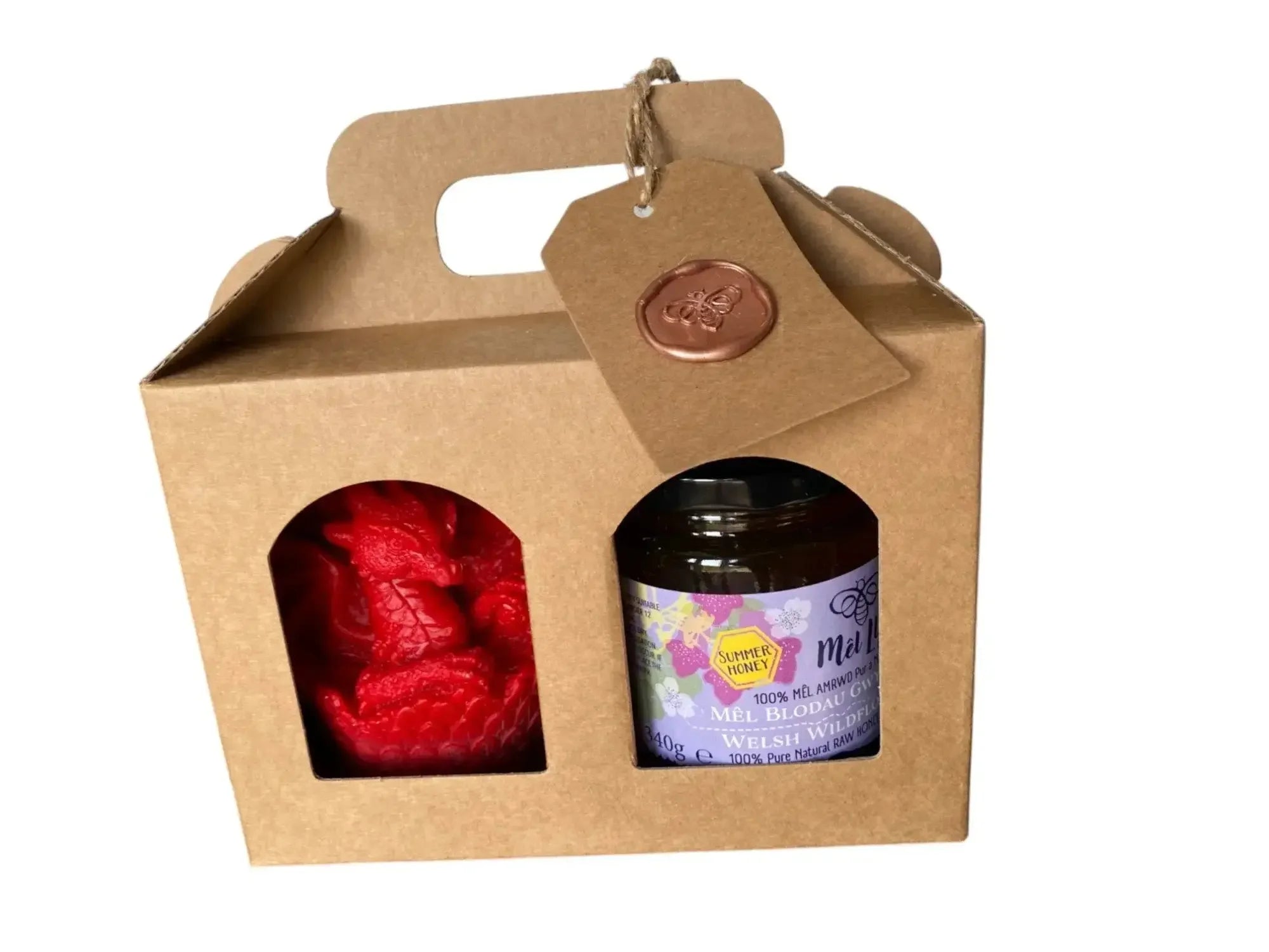 Red Dragon & 340g Summer Honey Gift Box - Mêl Llŷn
