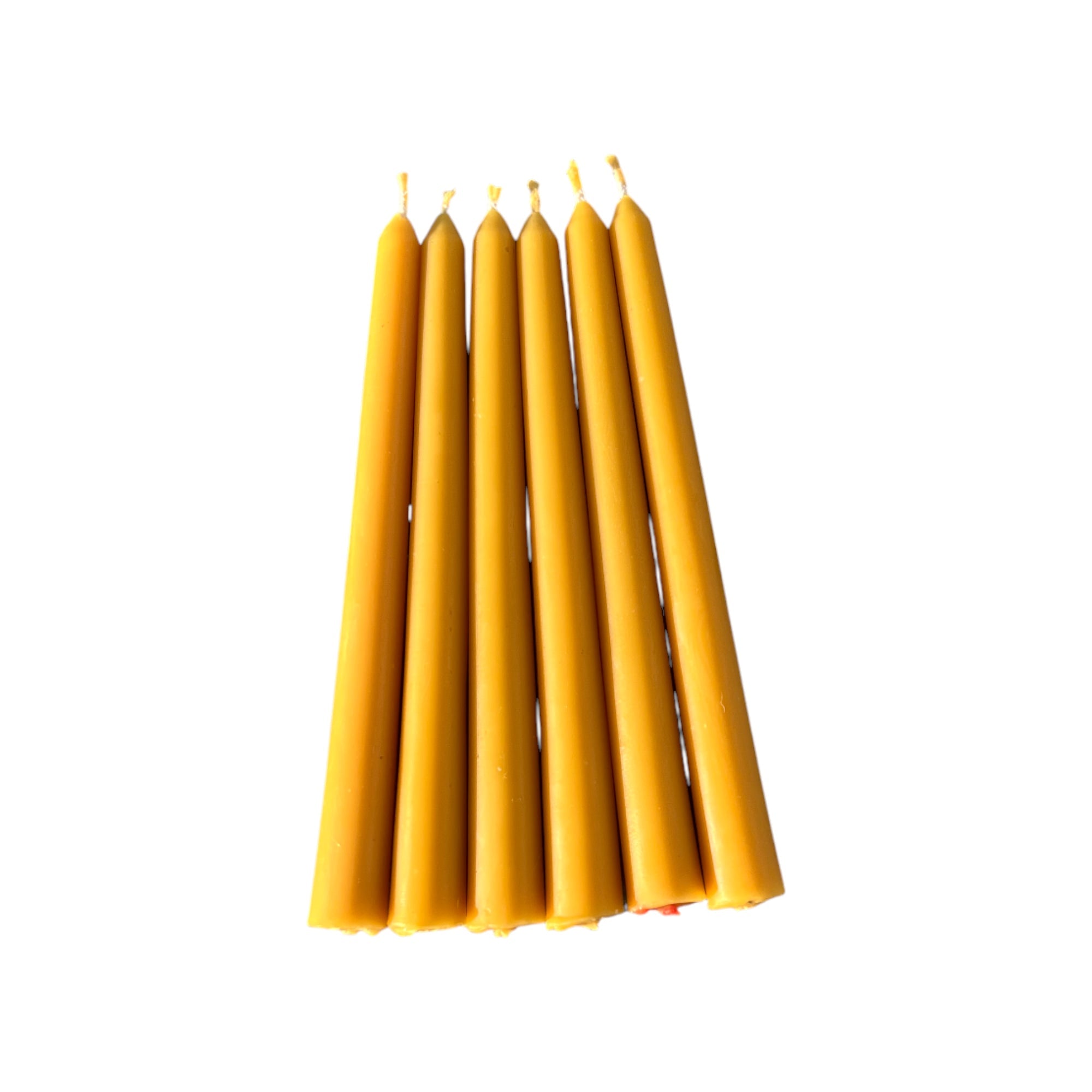Set of 6 Handmade Taper Beeswax Dinner Candles - Mêl Llŷn