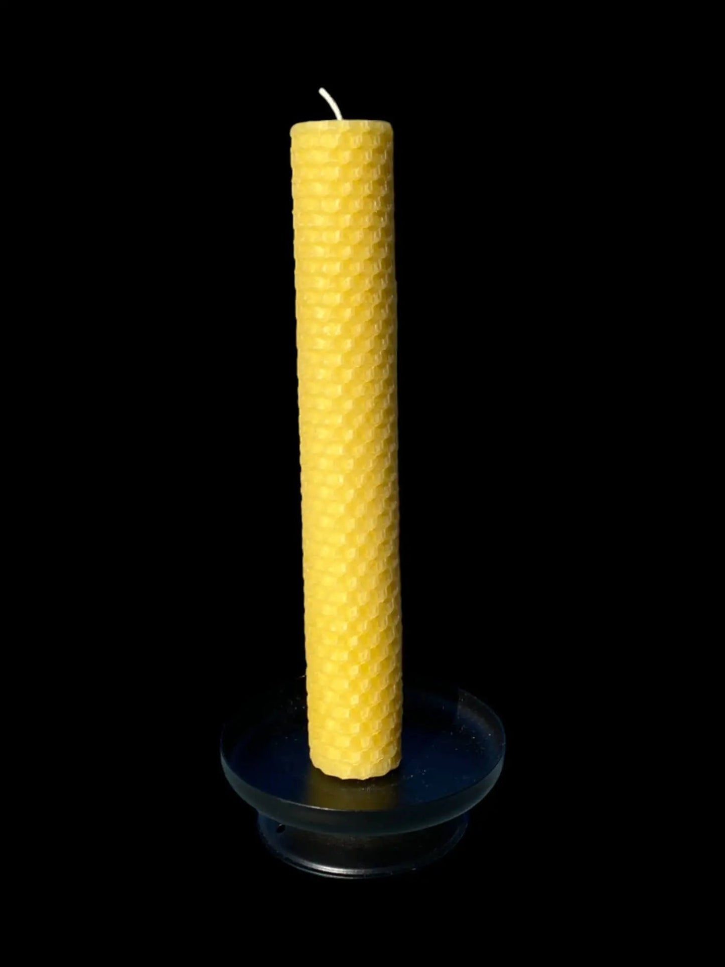 Pair of Yellow Rolled Beeswax Candle — 20cm tall x 3cm - Mêl Llŷn