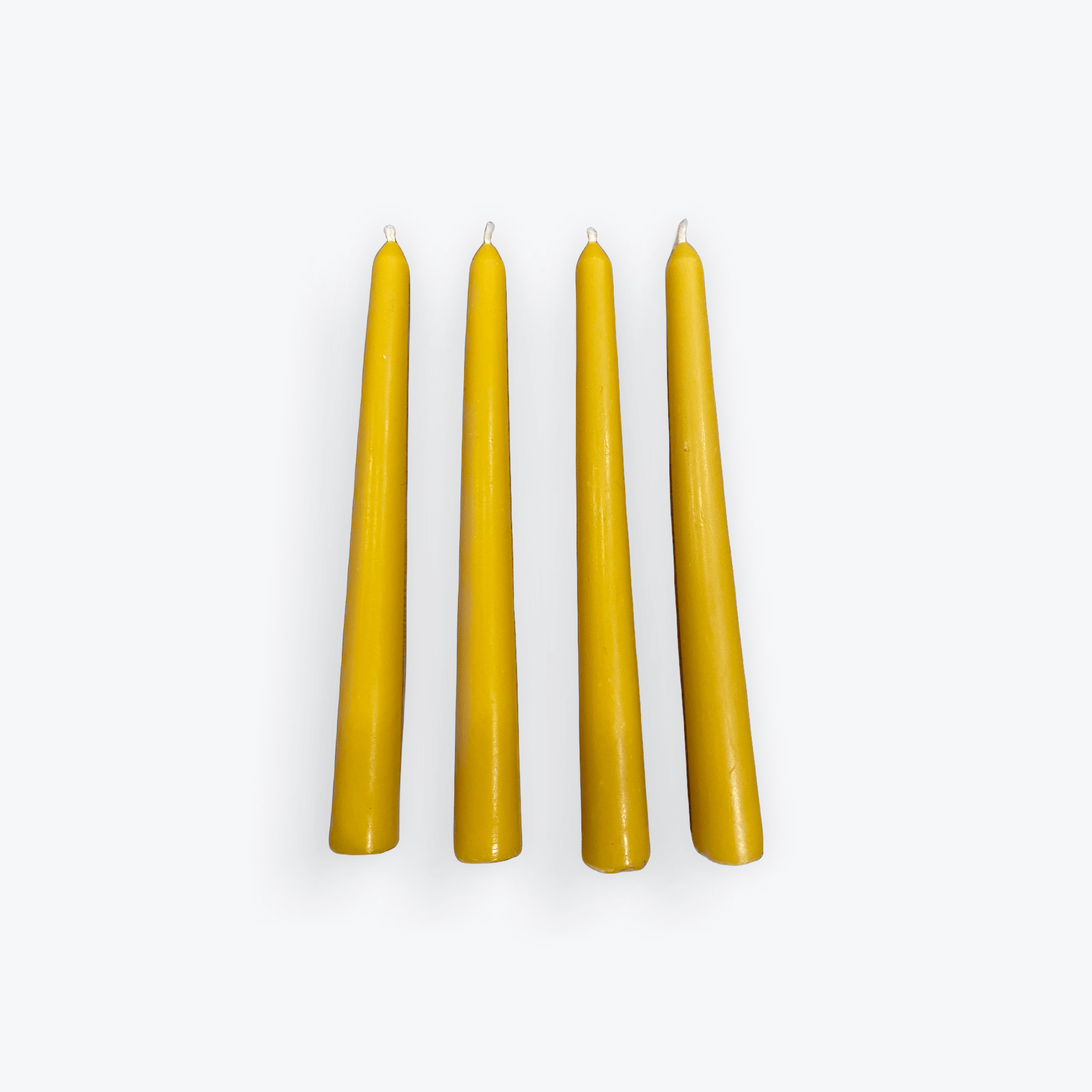 Set of 4 Handmade Taper Beeswax Dinner Candles - Mêl Llŷn