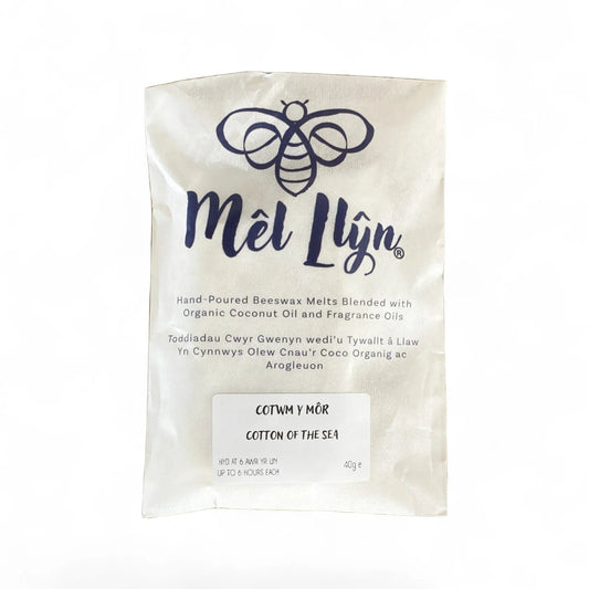 Set of 6 Wax Melts made with Pure Beeswax and Coconut Oil and Cotton of the sea - Mêl Llŷn