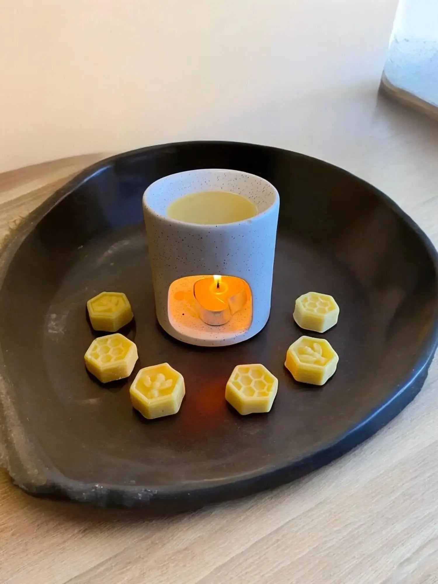 Set of 6 Wax Melts made with Pure Beeswax and Coconut Oil and Cotton of the sea - Mêl Llŷn