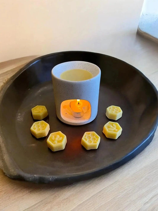 Set of 6 Wax Melts made with Pure Beeswax and Coconut Oil and Cotton of the sea - Mêl Llŷn