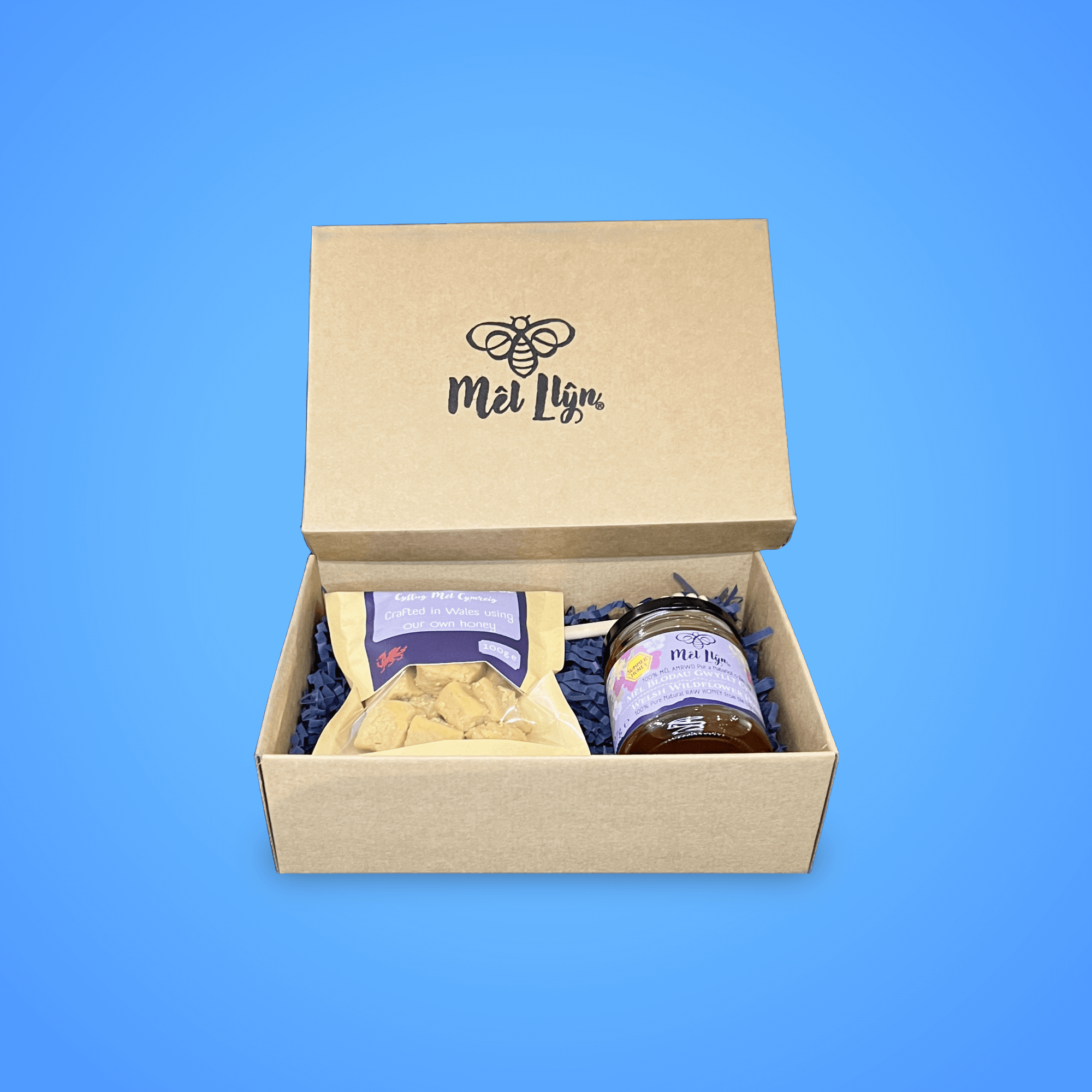 Welsh Summer Honey & Honey Fudge Gift Box - Mêl Llŷn - Mêl Llŷn